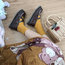 Xia Bo Japanese stocking socks pure cotton socks children in the tube socks roll edge do not cut the foot breathable womens socks Joker basic model