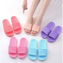 Striped slippers women couples non-slip bathroom slippers men summer home bath slippers