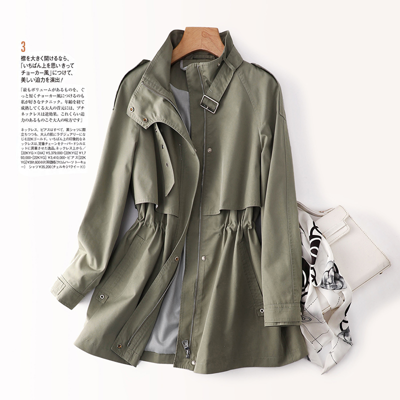 Island nation single pointed goods ~ minimalist atmosphere easy to wear ~ winewear woman medium long version 2022 spring autumn new fashion jacket