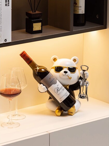 创意暴力熊轻奢红酒架摆件酒柜装饰品客厅电视餐边柜家居饰品摆设