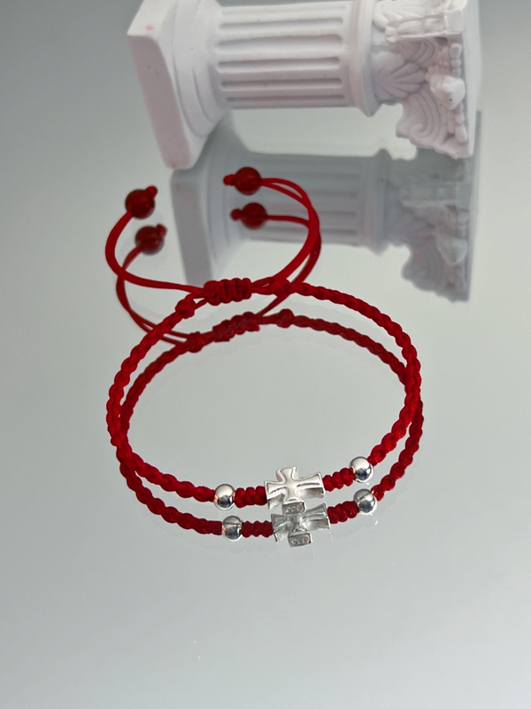 S925 Sterling Silver Cross Red Rope Bracelet Original Niche Braided Bracelet Kidsren's Girlfriends Couple Gift