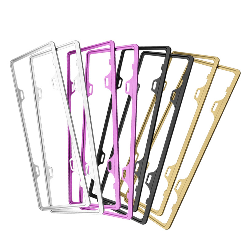 New traffic rules license plate frame car photo frame car aluminum alloy plate holder universal tray brand card set frame
