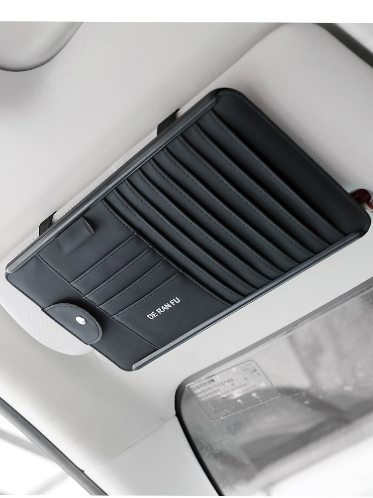 Car sun visor storage bag Multi-function CD clip Glasses frame clip ID bag Car sun visor card holder