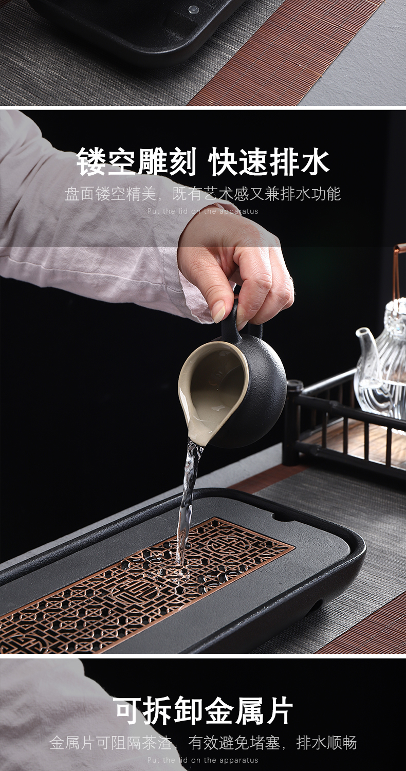 Sharply stone tea tray was suit household kung fu tea set storage type ceramic tray was stone small tea table is contracted dry terms plate