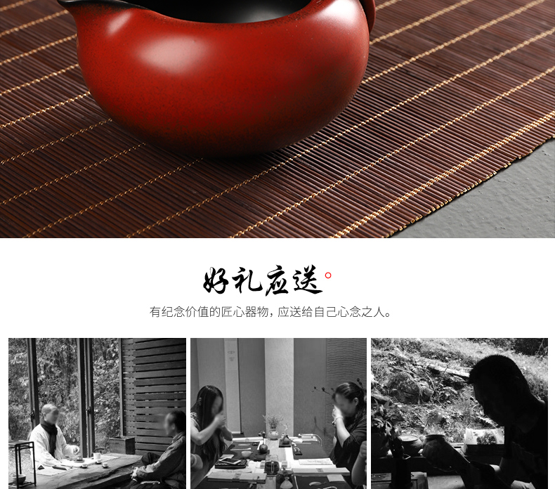 Have the ancient fair keller coarse pottery kung fu tea set home office ceramic tea accessories tea sea points device and a cup of tea