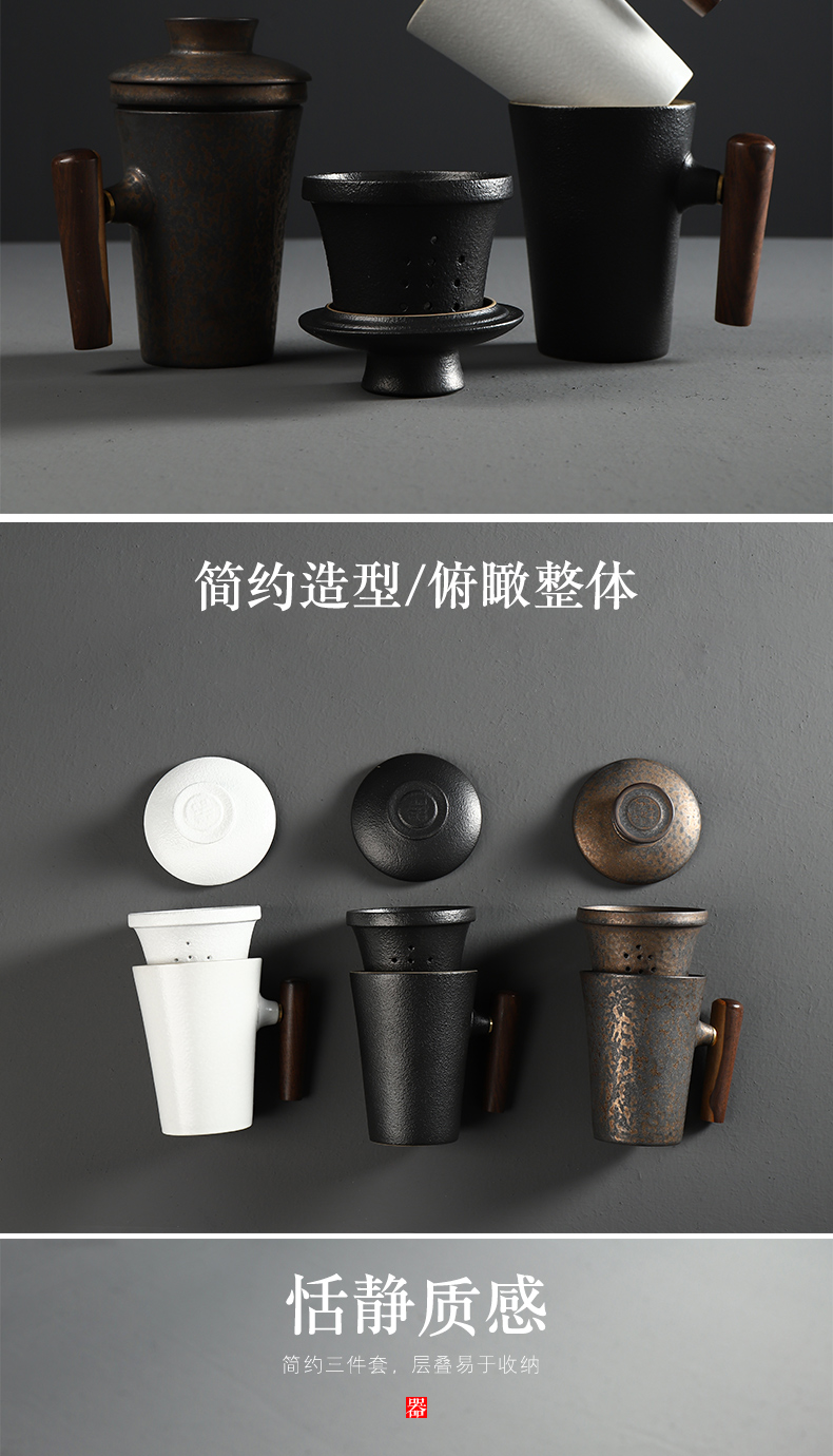 Have the mark cup of ceramic filter, ceramic cups office cup Japanese creativity with cover glass picking cups of tea cups