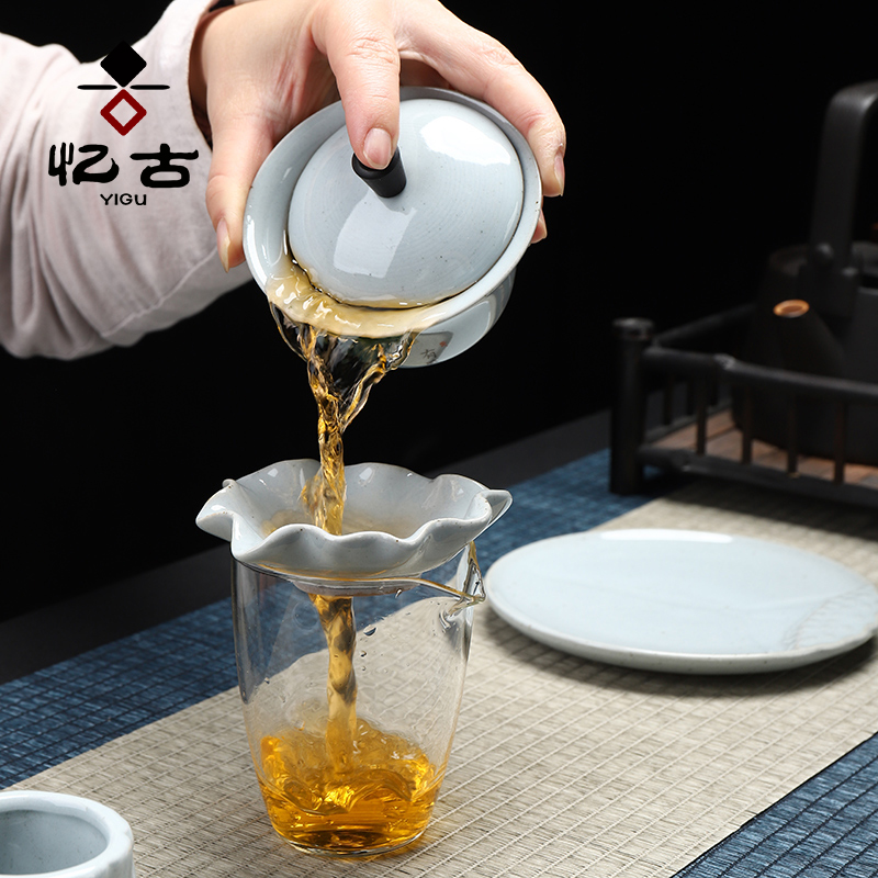 Have the ancient tea set household gifts ceramic tureen kung fu tea cups of a complete set of the set of office gift set