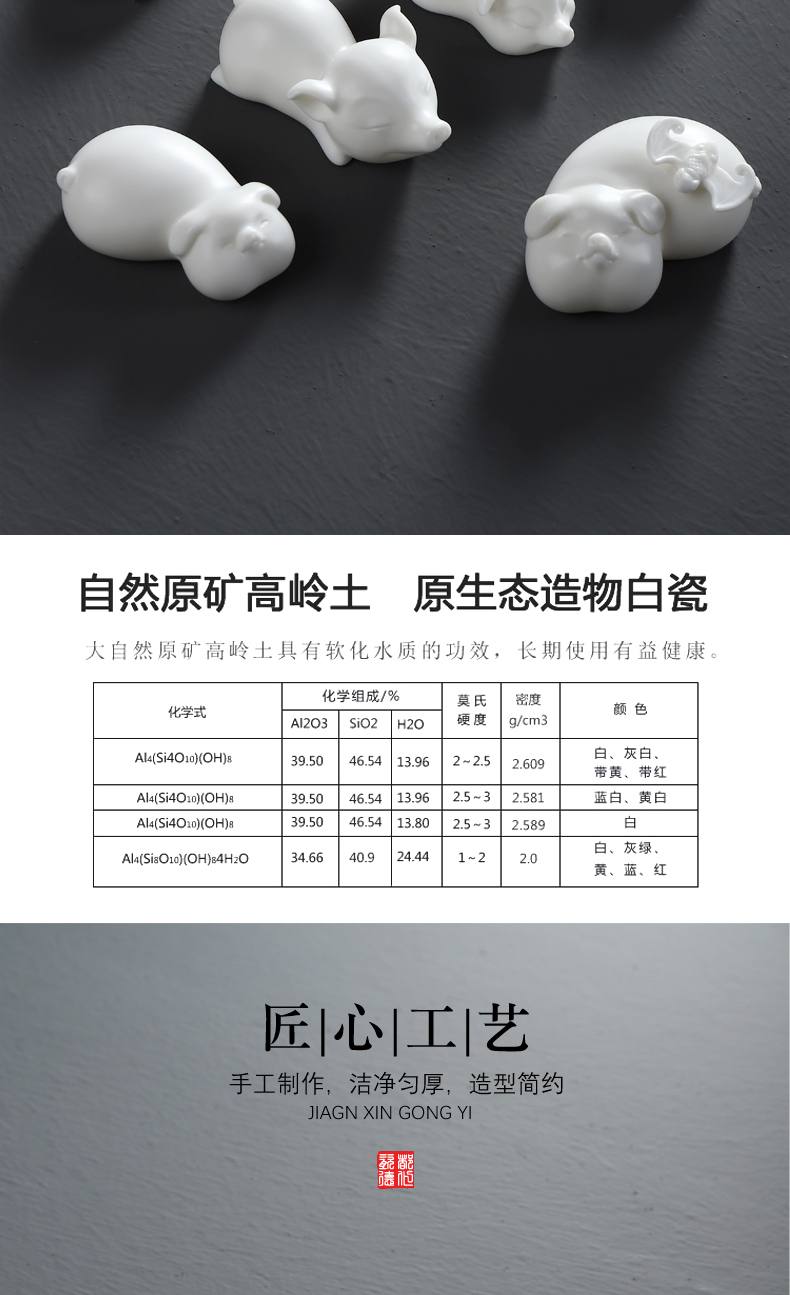 Furnishing articles have ancient white porcelain tea pet boutique tea tea tray accessories tea tea tea art kung fu tea tea pet pig