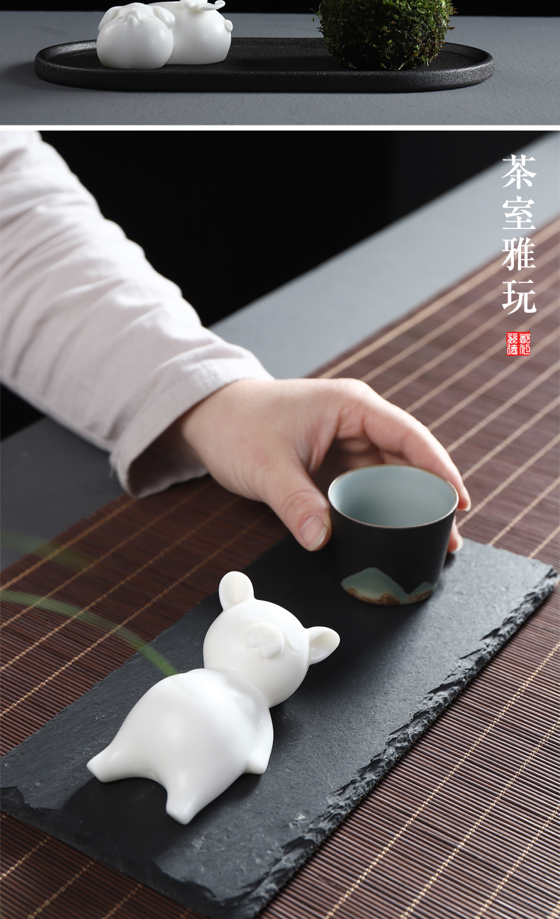 Furnishing articles have ancient white porcelain tea pet boutique tea tea tray accessories tea tea tea art kung fu tea tea pet pig