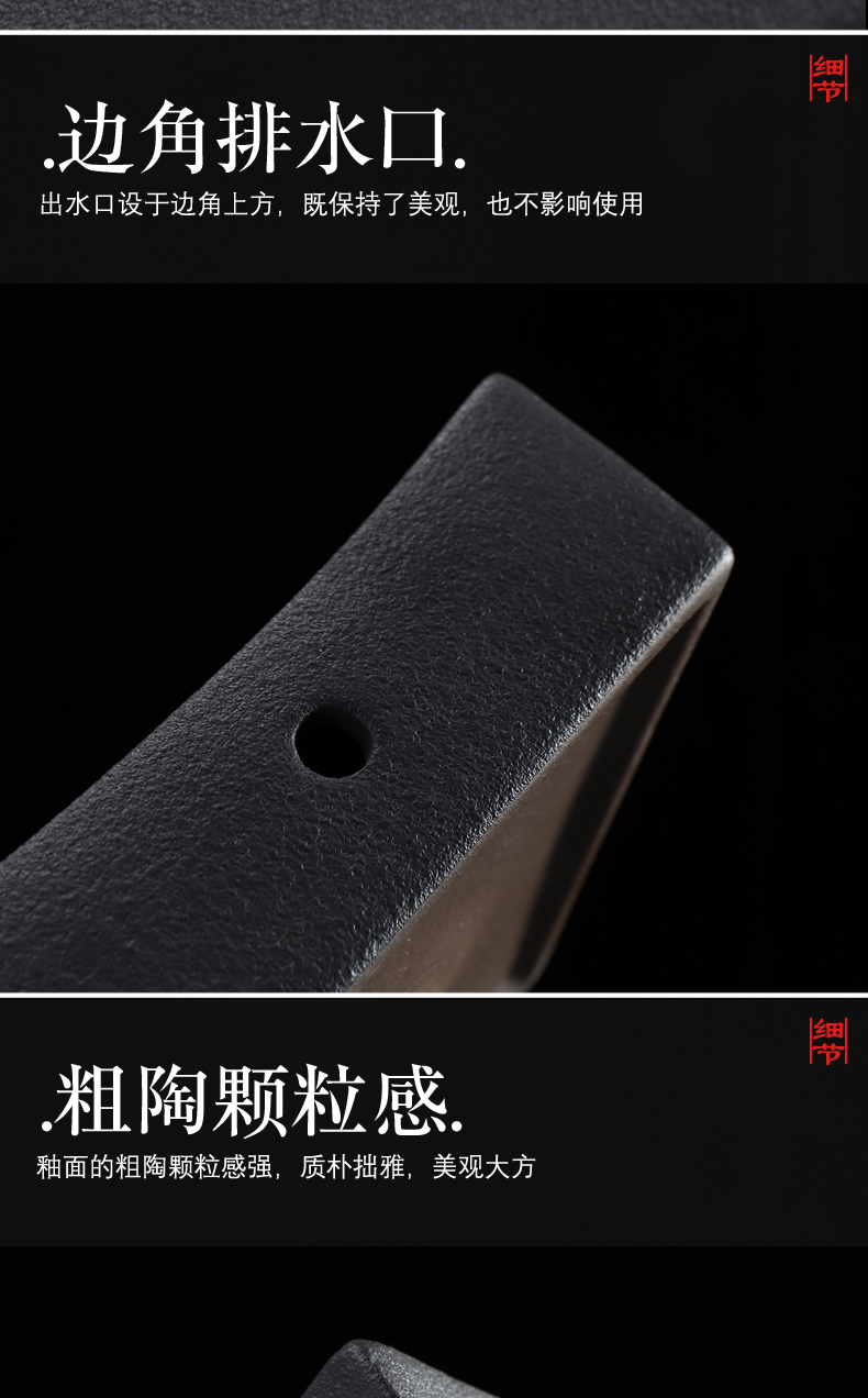 Have the ancient black pottery pot holder base crude earthen POTS bearing tea tray storage pallet tea spare parts storage for dry '