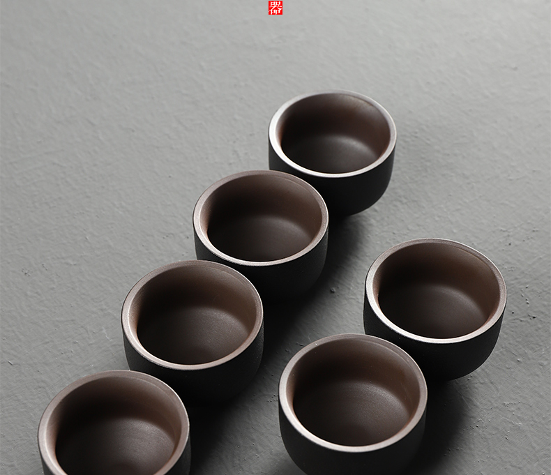 Have the ancient tea cup thick ceramic tea set household ceramics kung fu tea set of black tea accessories master cup single cup sample tea cup