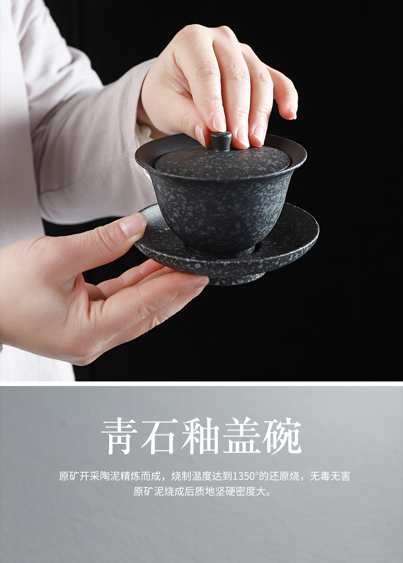 Have ancient bluestone home office only three tureen kung fu tea tea bowl to use ceramic cups tureen tea sets