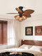 Daisen French-Style Retro Fan Lamp for Dining Room and Bedroom, Nostalgic Small Electric Fan, Silent Nanyang Vintage Ceiling Fan Lamp