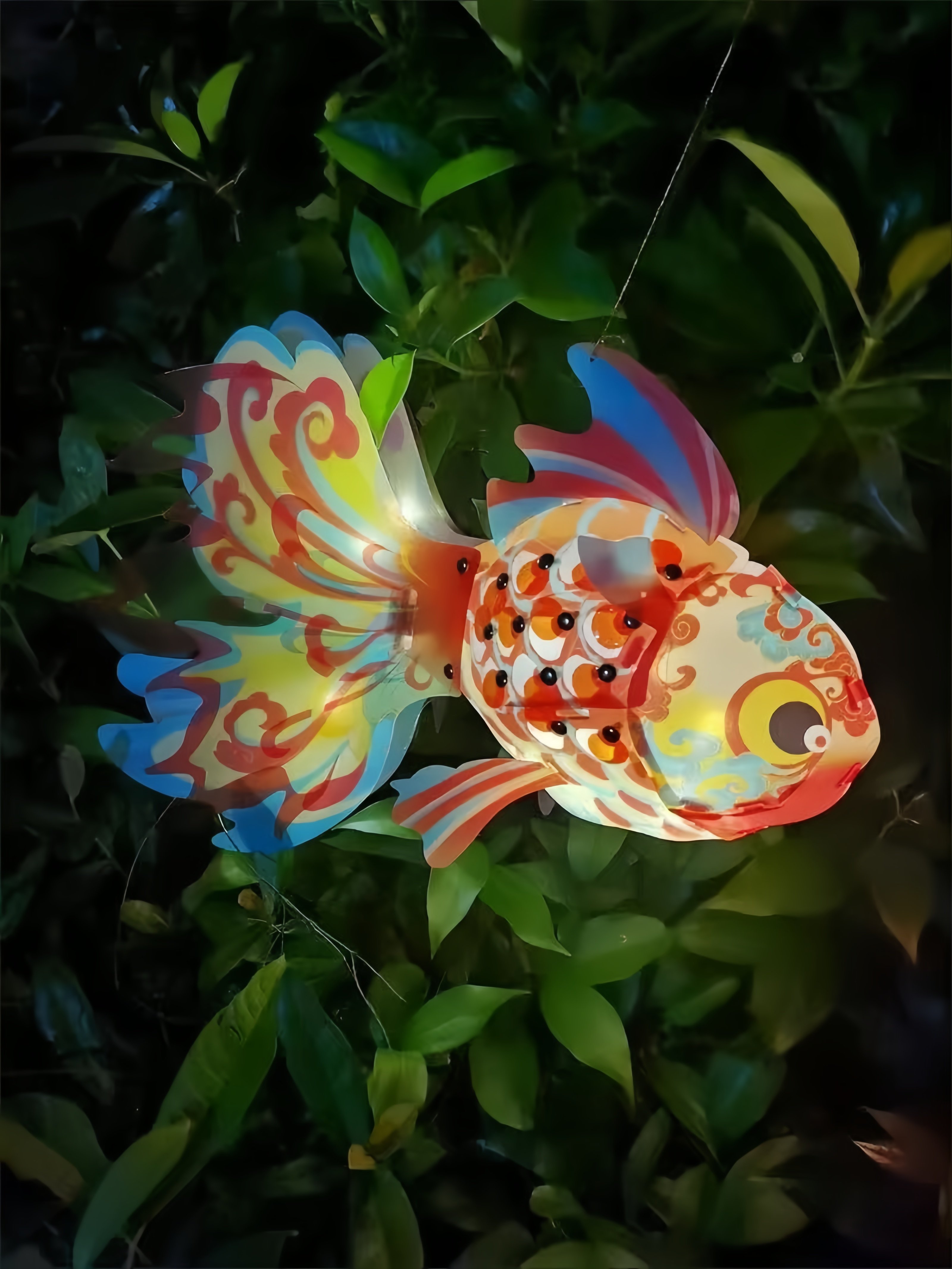 Фонарь 春节节日手提发光琉璃鱼灯儿童手工制作古风灯笼diy材料包批发 No brand