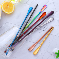 304 stainless steel coffee spoon Small spoon Creative personality European small luxury long handle spoon Seasoning spoon Milk powder mixing stick