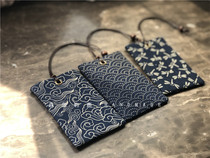  2-piece Tibetan blue and wind retro handmade bus fabric card set Meal card Bank of Communications card bag access card