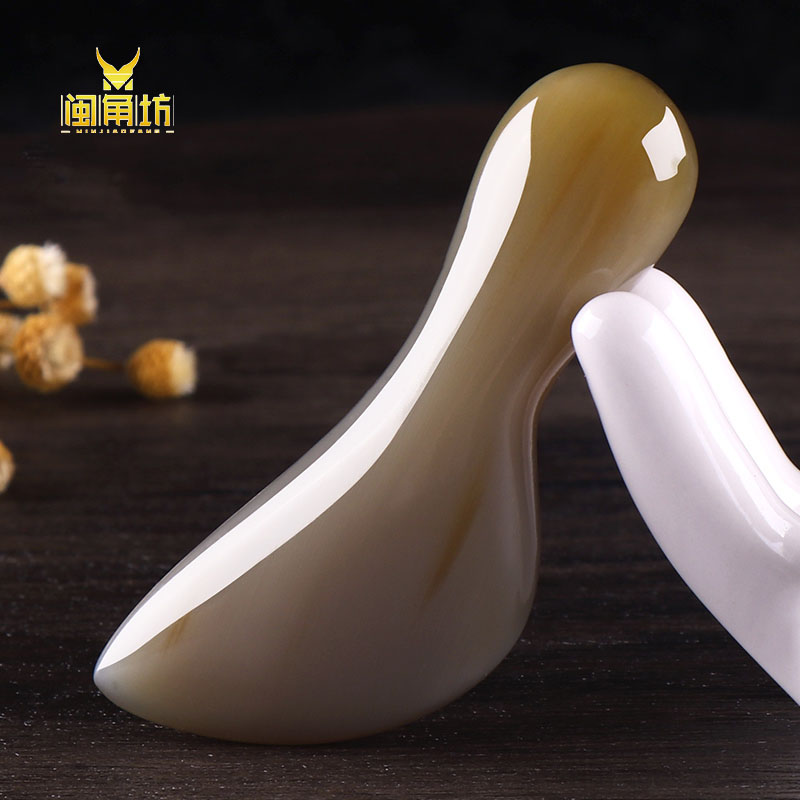 White buffalo horn plucing bar female scraping facial beauty stick special body Meridian eye point stick