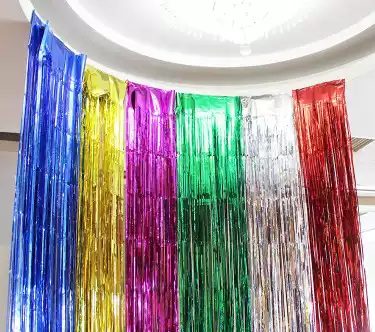 Rain silk curtain background wall decoration wedding room birthday party wedding arrangement photo festival wedding supplies curtain flower