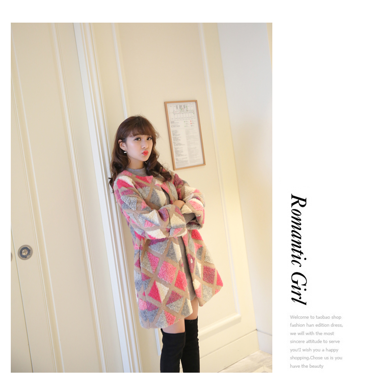 Mùa đông mới Hàn Quốc kẻ sọc nhỏ nước hoa jacquard Loại áo len dài len áo da nữ dáng dài