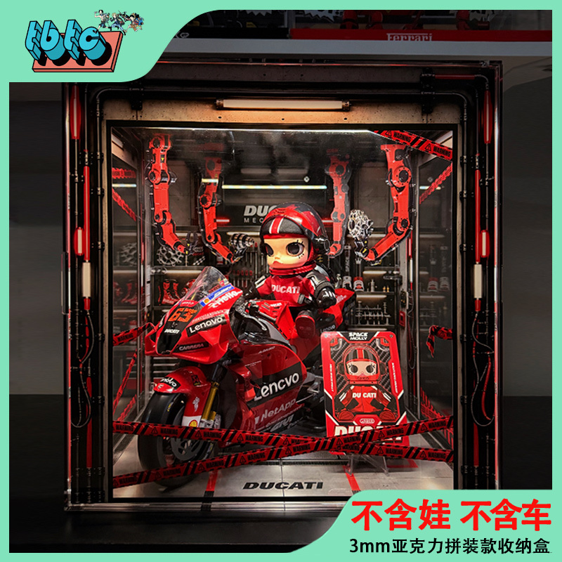 Miniature Treasure Collection Molly Ducati Series Movable Figure Motorcycle Storage Scene Acrylic Decorative Ornament