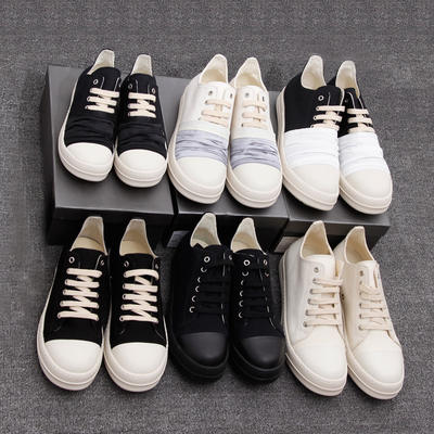 RO FABLED low-top shoes, black and white men's shoes, lace-up canvas shoes, waxed cloth, satin, pleated low-top shoes, trendy shoes