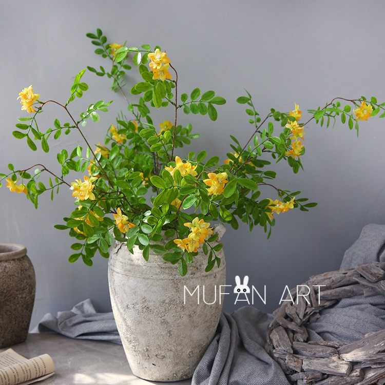 Nordic High-end Emulation Flower 4 Fork Sophoria Flowers Fake Flowers Home Folk Living Room Office Swing Piece Decoration Floral Art