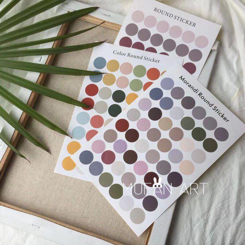 ins Morandi color dot stickers literary photo small stickers wall stickers seal stickers hand account card stickers