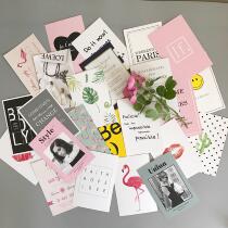 ins card flamingo photo wall grid decoration English letter card photo background props double-sided