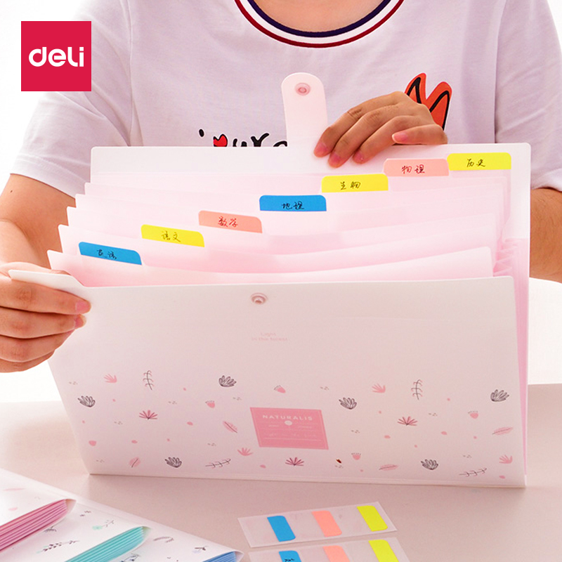 Deli multi-layer classification organ bag index folder A4 paper bag document students with cute pregnancy test data Transparent inset storage box finishing artifact handout Splint layered loading pregnant women