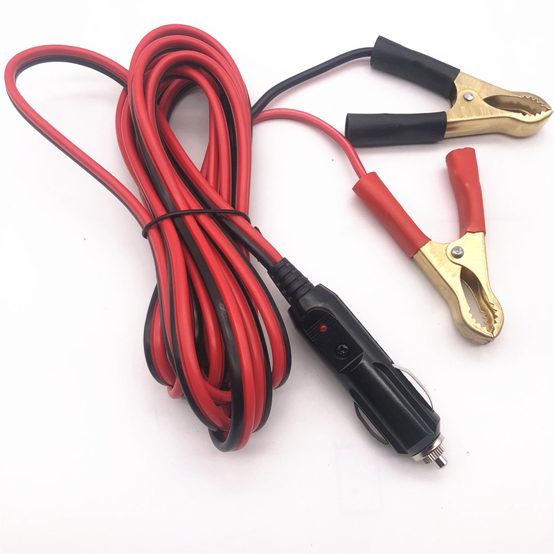 Car cigarette lighter plug conversion with battery clip high-power 20A pure copper wire outdoor power supply 12v24v