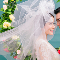 Bridal Head Yarn Long style Roving Minimalist Styling Korean Wedding Head Yarn Headwear Photo props Hard Net fluffy yarn