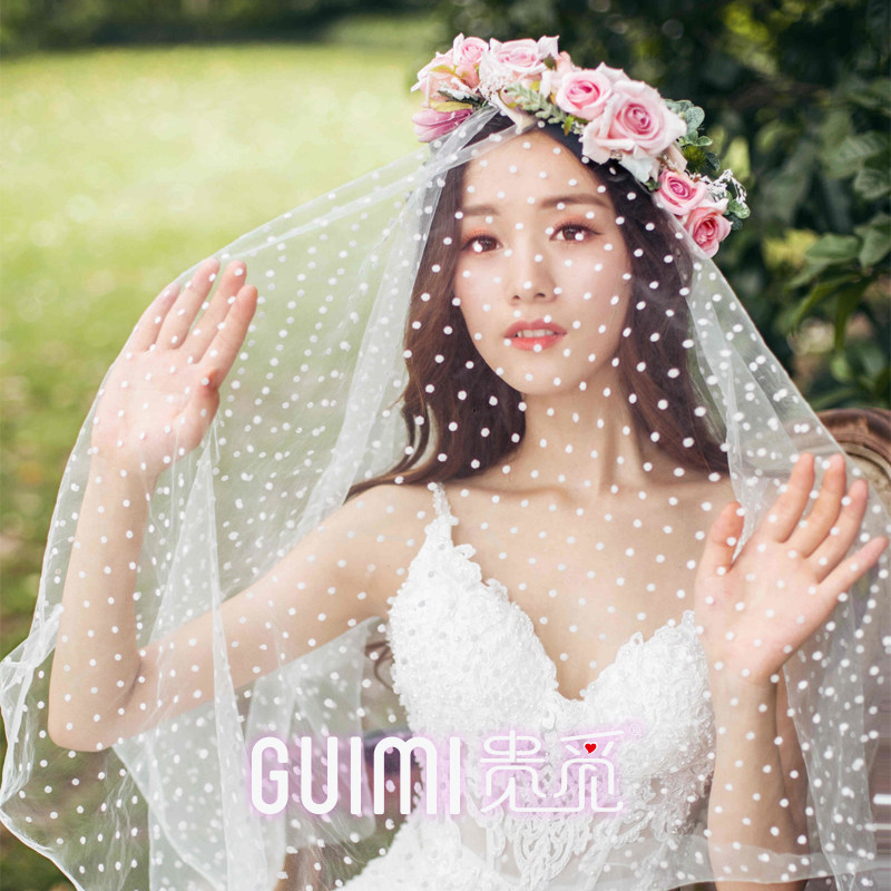 Po Point Head Yarn Son Bridal Photo Props Han Style Long Version Super Fairy New Photo Gallery Styled Wedding Dresses Head Yarn Headwear