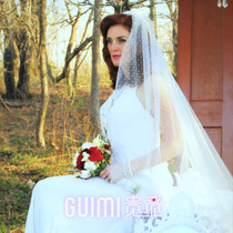 New Wave Dot head yarn Trailing Bridal Bridal Wedding accessories Superfairy Write Genuine Photo Props Wedding long Styled Head Accessories