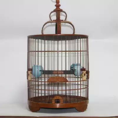 Bird cage old bamboo carving full set of thrush starlings brother cage purple cage small drum bottom bird cage