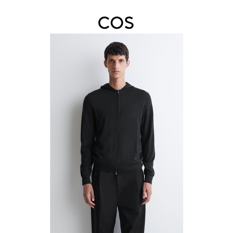Cos Men's Standard Edition Merino Wool Zipper Sweatshirt Dark Gray 2026 Autumn New Product 1350231002 Cos Men's Standard Edition Merino Wool Zipper Sweatshirt Dark Gray 2026 Autumn New Product 1350231002