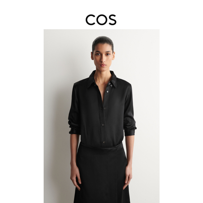 Cos Women's Standard Fit Button-Down Shirt Black 2026 Summer New Product 1334294002
