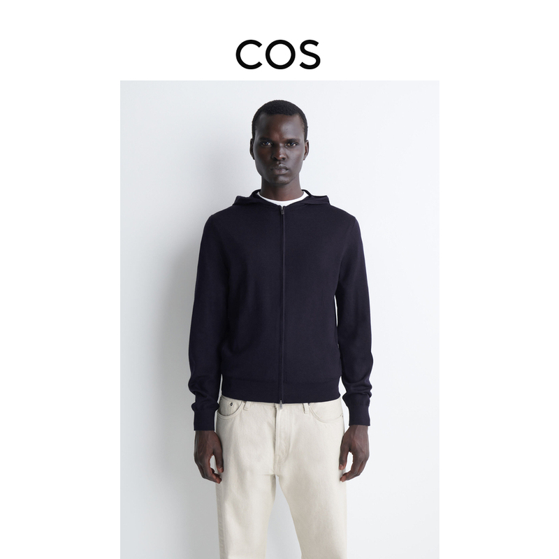 Cos Men's Standard Edition Merino Wool Zip-Up Sweatshirt Navy Blue 2026 Autumn New Arrival 1350231001 Cos Men's Standard Edition Merino Wool Zip-Up Sweatshirt Navy Blue 2026 Autumn New Arrival 1350231001