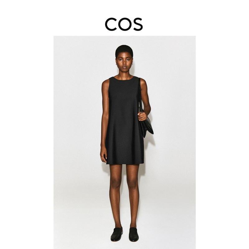 Cos Women's Clothing Casual A-Line Mini Dress Black 2026 Autum New Product 1361912001 Cos Women's Clothing Casual A-Line Mini Dress Black 2026 Autum New Product 1361912001