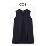 COS Женское плиссированное платье А-силуэта стандартного кроя с v-образным вырезом синего цвета, новинка 1227978002