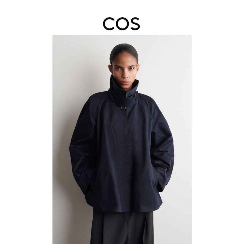 Cos Women's Clothing Standard Fit A-Line Jacket Navy Blue 2026 Spring New Arrival 1332090002