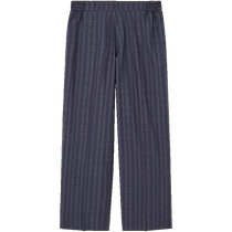 COS Mens Casual Fit Wide Leg Striped Stretch Trousers Dark Blue 2024 Summer New Product 1221661001