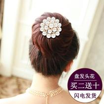 Korean Pearl Hairband floral headdress Hair Band Tie Hair Strings Headband Headband Headgear Womens Velvet Closer Thick Leather