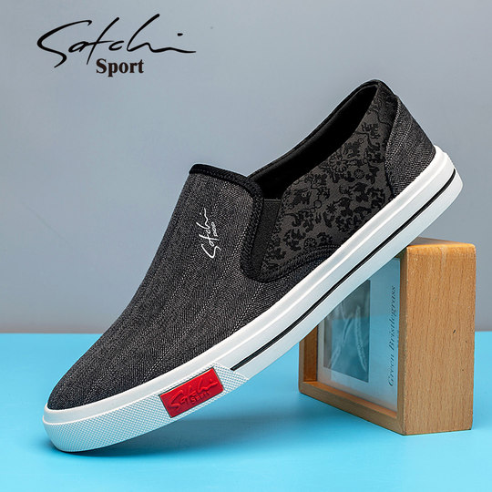 Shachi Men's Shoes Lightweight Winter 2025 New Canvas Shoes Men's Casual Shoes Breathable Sneakers Slip-On Shoes