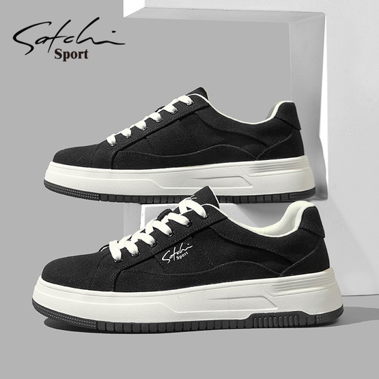 Satchi Men's Shoes Winter 2025 New Casual Shoes Trendy Versatile Sneakers Simple Lace-Up Canvas Shoes