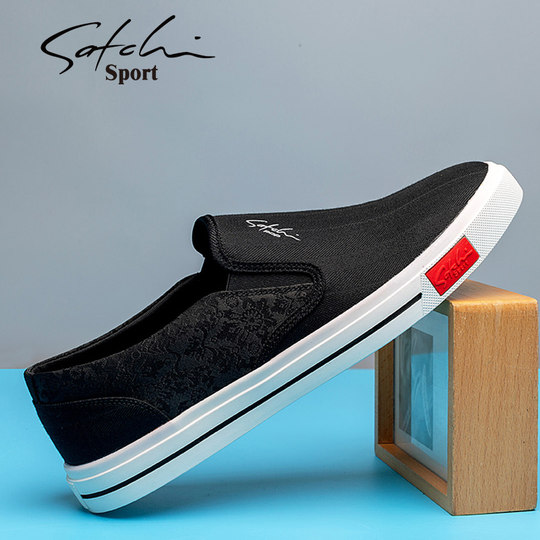 Shachi Men's Shoes Lightweight Winter 2025 New Canvas Shoes Men's Casual Shoes Breathable Sneakers Slip-On Shoes