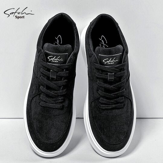 Shachi Men's Shoes Genuine Warm Fleece-Lined 2025 New Men's Casual Shoes Versatile Canvas Shoes Low-Top Versatile Sneakers