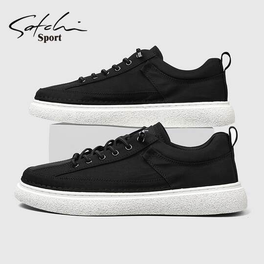 Satchi/Sachi Men's Shoes Genuine Winter 2025 New Casual Shoes Versatile Simple Sneakers Breathable Canvas Shoes