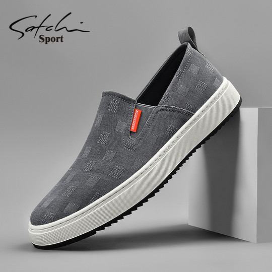 Shachi Men's Shoes Genuine Autumn 2025 New Style Slip-On Shoes Men's Casual Canvas Shoes Soft Sole Old Beijing Cloth Shoes