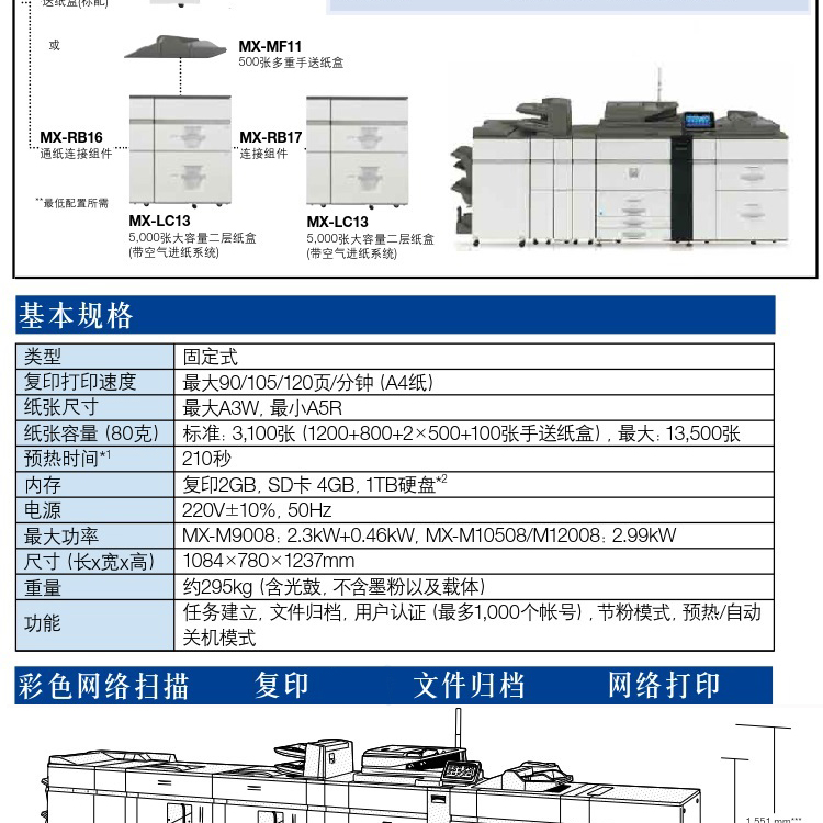 Máy photocopy sắc nét 9008N 12008N Máy in sao chép tốc độ cao