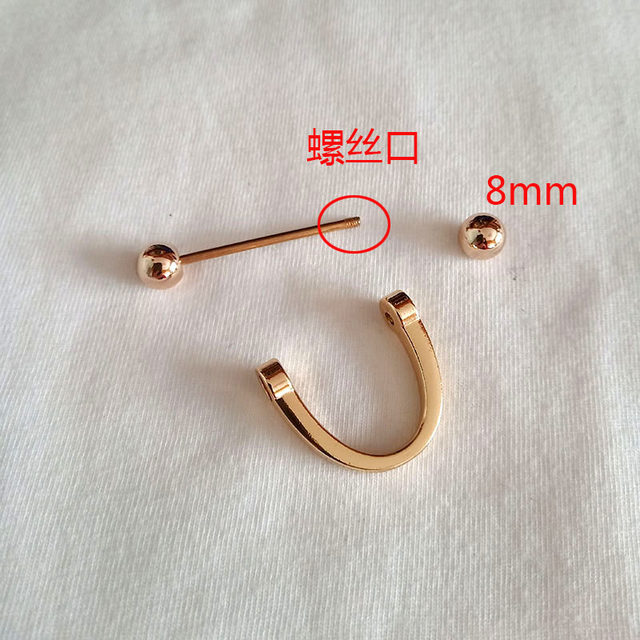 Spiral cinch accessories Korean style detachable C coat-shaped cufflinks D double-headed buckle fixed screw button sweater metal